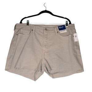 Old Navy Shorts Womens 16 Beige High Rise OG Straight 3" Inseam Raw Hem